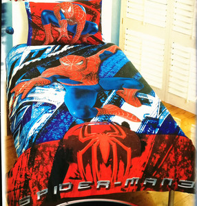 蜘蛛侠漫威被套被罩枕头套140x210儿童卡通SPDER-MAN学宿舍 外贸