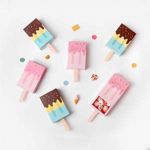 彩色冰淇淋喜糖盒抽屉式糖果盒可爱礼品盒雪糕抽拉式纸盒包装定制