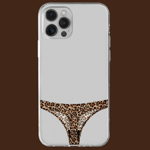 恶搞性感豹纹丁字裤内裤手机壳适用苹果7/8/11/12/iphone13promax