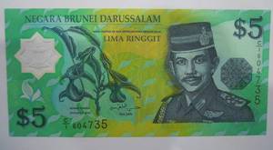 全新文莱1996年5元 外国纸币