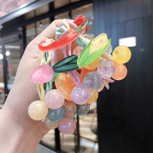 可爱水果发绳小清新西瓜菠萝款发圈头绳儿童扎头发皮筋女孩发饰