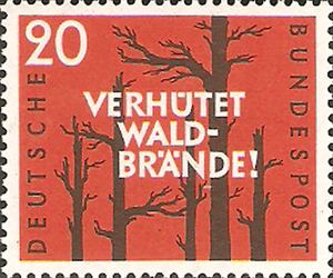 联邦德国邮票 西德1958年 森林防火 1全新原胶全品  编号283