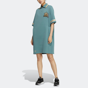 Adidas/阿迪达斯 女子三叶草运动休闲短袖连衣裙 HS1930