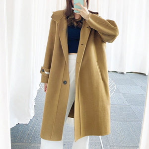 羊绒大衣女带帽中长款