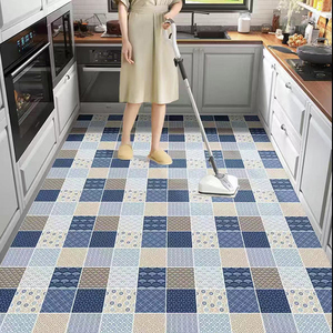 厨房地垫皮革防滑地板防油免洗可擦pvc满铺脚垫入户垫子定制裁剪