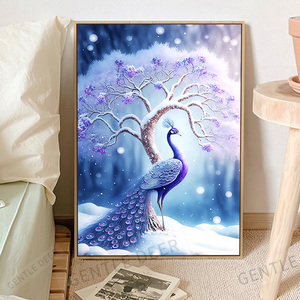 孔雀数字油画手绘画画diy填色油彩画网红手工填充丙烯涂色装饰画