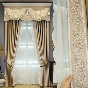 金色窗帘纯色轻奢