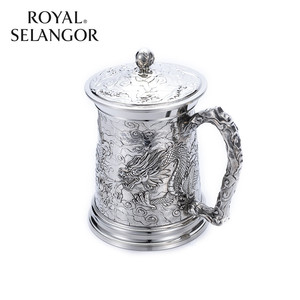 皇家雪兰莪ROYAL SELANGOR锡器龙舞九天茶杯办公杯水杯锡制工艺品