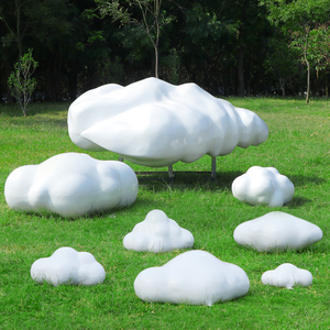户外仿真玻璃钢云朵雕塑草坪商场小区创意景观摆件售楼部美陈装饰