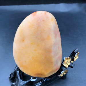 新疆克拉玛依乌尔禾戈壁籽料花彩金丝玉彩玉天然原石小摆件11-35