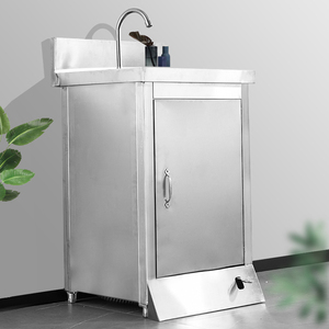 医院用不锈钢洗手池洗手盆脚踏式单人水槽双人洗手台实验室手术室