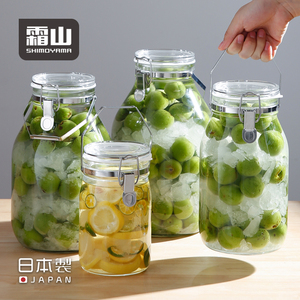 星硝日本制手提泡酒玻璃瓶子密封杨梅酒罐带盖大号腌菜罐玻璃罐子