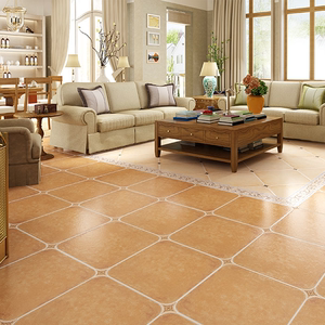 复古田园瓷砖600x600地砖美式 哑光暖色仿古砖自带角花防滑地板砖