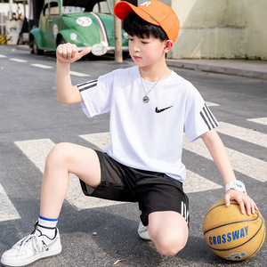 耐克顿男童夏装套装运动男大童篮球服速干儿童装品牌夏季短袖潮流