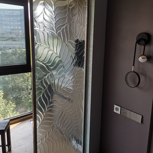 订制欧式透光钢化艺术玻璃屏风隔断家用小敏家客厅玄关厕所隔断墙