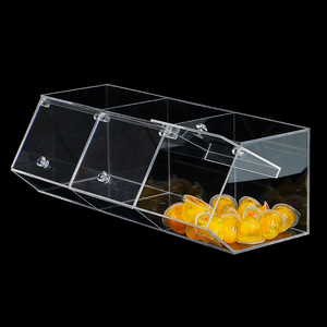 超市糖果盒散装食品展示存储盒面粉干货杂粮翻盖盒子透明有机玻璃