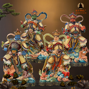四大天王佛像 四大金刚天王神像殿四大护法树脂玻璃钢木雕铸铜像