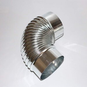 炉筒子弯头炉桶拐脖新风镀锌白铁皮弯头螺纹波纹螺旋风管烟囱排烟