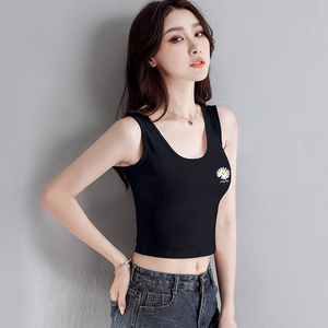 运动背心t恤女短款露脐圆领修身夏季新款性感高腰漏肚脐紧身上衣