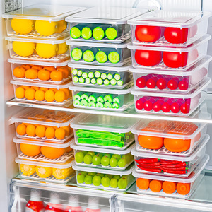 日本冰箱收纳盒保鲜盒食品级冷冻专用冰柜厨房整理神器密封储物盒