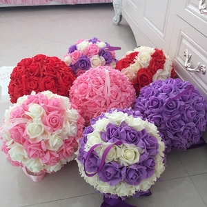 婚庆结婚用品婚房商场布置玫瑰花球创意仿真花球装饰拉花纱幔挂饰