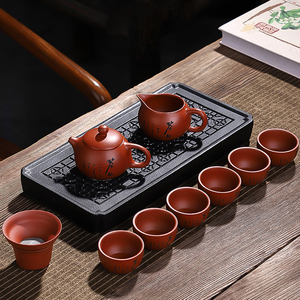 紫砂壶茶具套装中式纯手工茶壶家用朱泥整套功夫茶具泡茶壶礼盒装