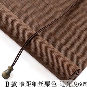 窗帘新款透光草帘隔断卷帘复古阳台卷帘遮光竹编草席竹帘