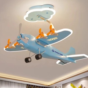 led儿童飞机灯男孩卧室房间灯现代简约个性创意卡通造型吊灯灯具