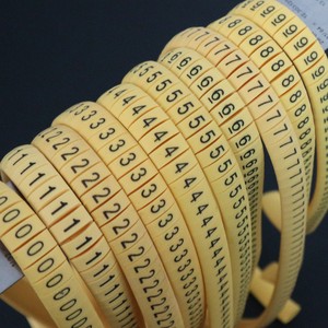 标记电线号套管号码管数字0-9扁形号码管套装黄色