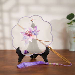 321人付款天猫双面绣团扇舞蹈专用古代扇子汉服拍照道具古风仙气跳舞