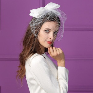 新娘头纱帽子女帽婚纱摄影发饰韩版女生潮流时尚逛街网纱礼帽女