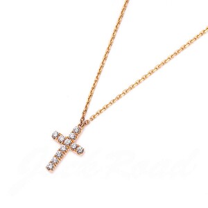卡地亚 cartier 18k玫瑰金 钻石 十字架项链 99新售出询