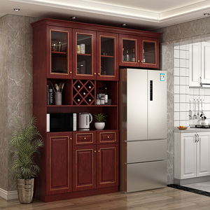 现代简约新中式家用餐边柜酒柜冰箱一体靠墙客厅红酒柜子轻奢定制