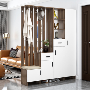 入户北欧家用门口带镂空屏风玄关一体隔断客厅进门遮挡鞋柜小户型