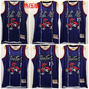 热压烫印 猛龙队15号中文版大龙紫色文斯卡特球衣篮球服紫色