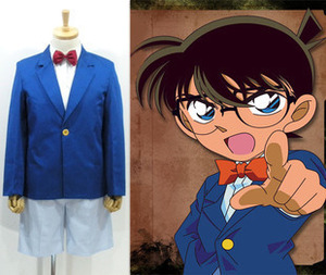 出租动漫服装名侦探柯南cosplay服 蓝色上衣短裤衬衫 推荐 戏装