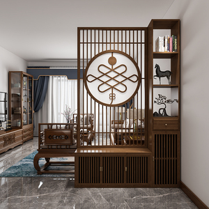 000人付款淘宝3d艺术玻璃中式玄关背景餐厅过道隔断屏风柜子现代风格