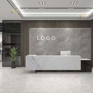 大理石公司前台背景墙壁纸logo定制墙纸客厅办公室高级形象墙壁布