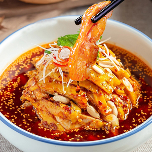 鹿婆家的麻辣红油口水鸡250g四川特产凉拌菜香油网红熟食即食菜