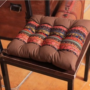 东南亚泰式风情异域色彩棉麻拼接棉麻布艺椅垫加厚坐垫飘窗垫包邮