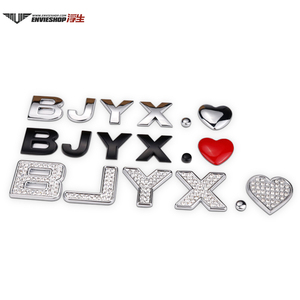 肖战王一博bjyxszd.字母车标博君一肖金属车贴zsww汽车装饰贴尾标