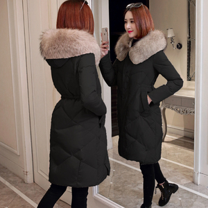 羽绒服女2018新款长款收腰修身