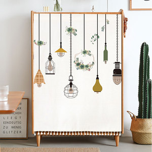 魔术贴柜子遮挡帘布艺帘子橱柜防尘帘自粘挡灰帘鞋柜杂物架书柜帘