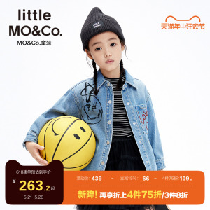 纯棉-little moco童装春秋装男童女童牛仔衬衫儿童衬衣外套