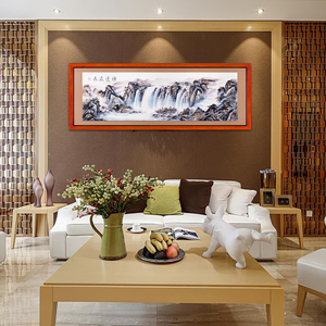 馨源木艺装饰画山水雕刻壁画木艺挂画客厅沙发背景书房画源远流长