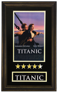 莱昂纳多迪卡普里奥亲笔签名泰坦尼克号 电影海报评星级含证书