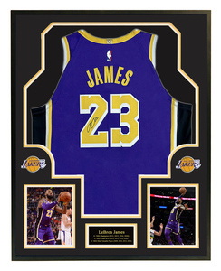 lbj詹姆斯亲笔签名湖人23号球衣 紫色au球员版 裱框 带证书_阿里巴巴