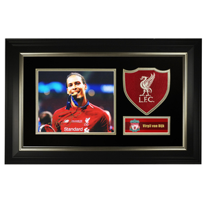 利物浦队维吉尔范迪克vvd亲笔签名照片球衣布料组合 sa证书范戴克