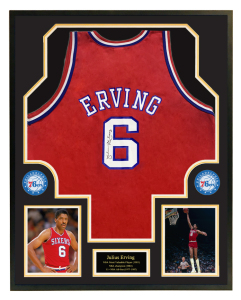 j博士 朱利叶斯欧文 亲笔签名球衣 76人队复古 含证书 裱框收藏