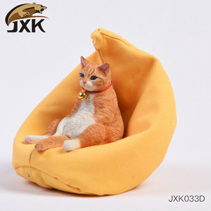 JXK1/6橘猫懒猫配沙发治愈系列仿真模型非定制树脂手办汽车载摆件